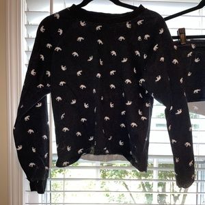 Ivory Ella Crewneck Sweatshirt Black Size S